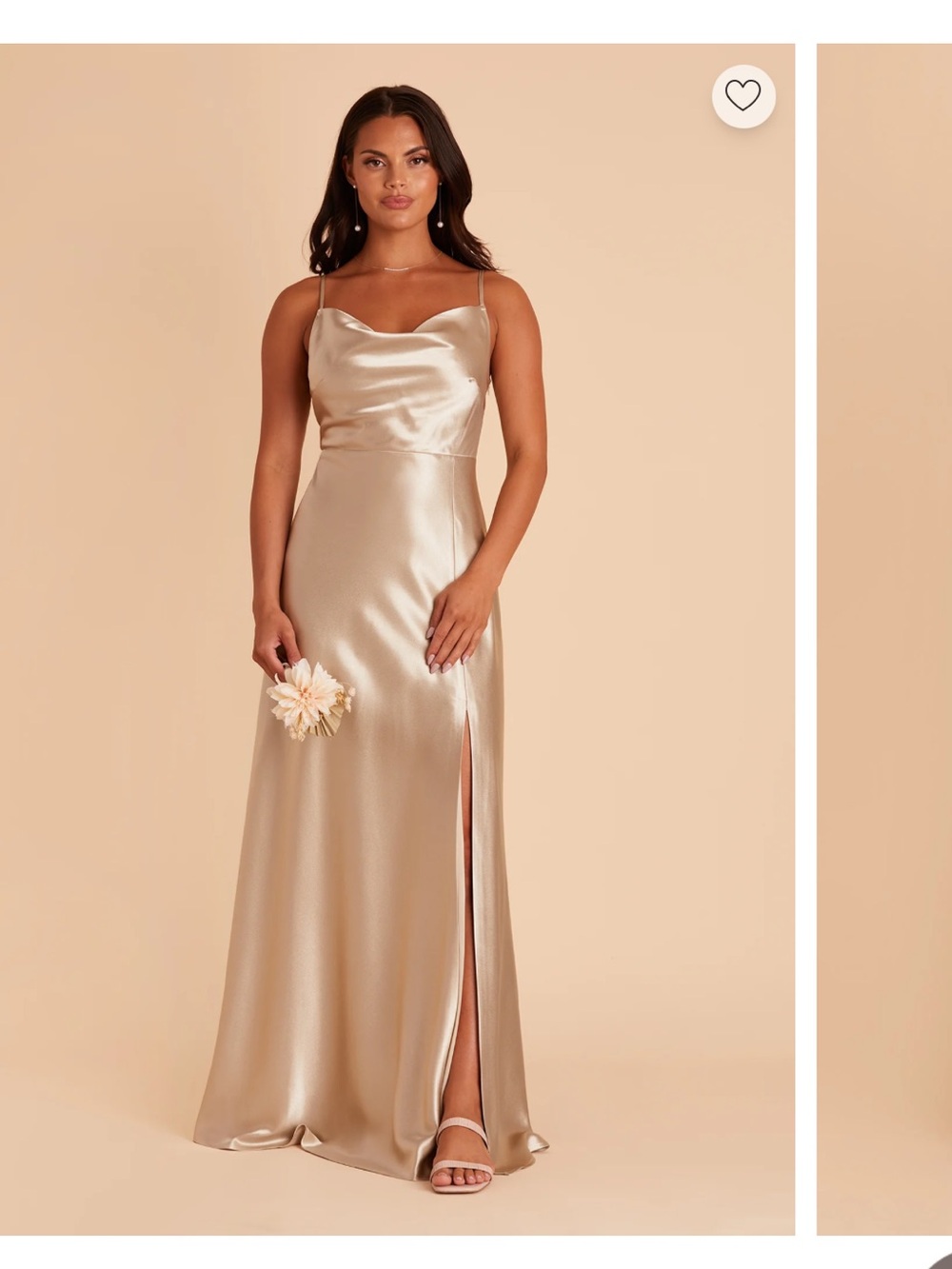 Birdy Grey Lisa Satin Maxi Dress in Neutral Champagne